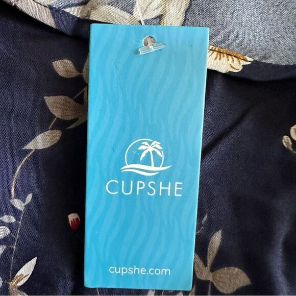 Cupshe Halter Neck Elastic Waist Slip Maxi Dress Adjustable Straps Blue - Picture 8 of 9